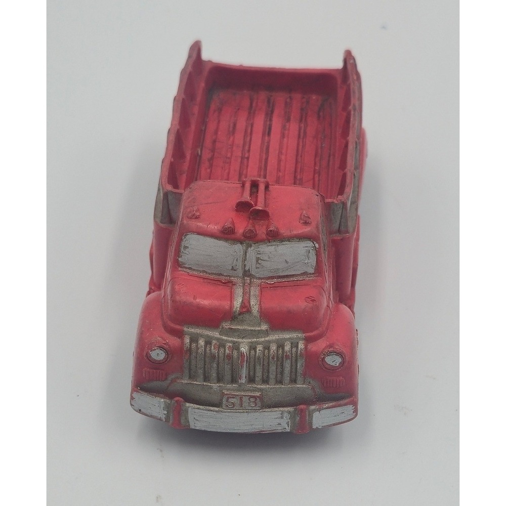 Vintage 1930s Auburn Rubber Co Red International Cabover Stake Toy Truck - Picture 2 of 7
